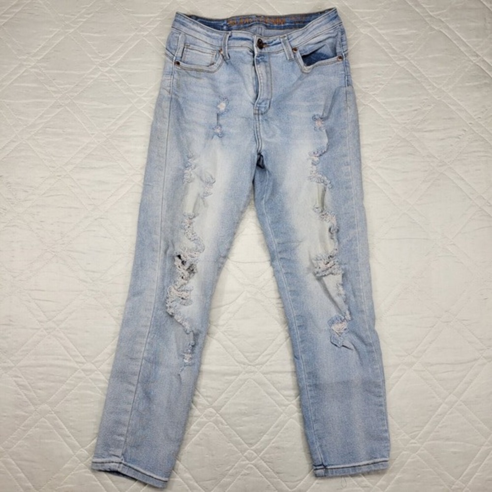 Supradenim High Rise Ankle distressed blueβ jeans size 11